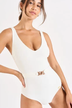MAILLOT 1 PIECE Blanc MANDINI BREHAT