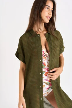 CHEMISE Kaki PALACA SOLOBEACH