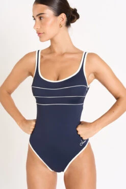 MAILLOT 1 PIECE Bleu ANCOLIE PAVILLON
