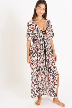 Robe Marron LIZAE VOILBANGKA -Plage Femme 24E LIZAE VOILBANGK ZIW98 DEV2