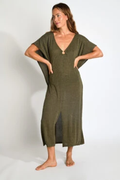 Robe De Plage Kaki FABIOLA HAMAMET