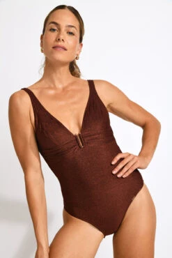 MAILLOT 1 PIECE Marron ULTIMA ADAMAN