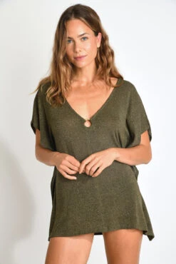 TUNIQUE BEACHWEAR Kaki YASMINE HAMAMET