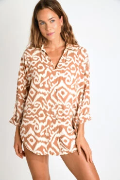 CHEMISE Marron AMANDINE GAROUPE -Plage Femme 25E AMANDINE GAROUP ZJI08 DEV2