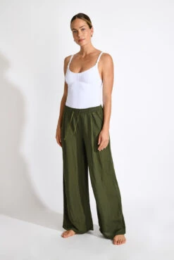 PANTALON BEACHWEAR Kaki ALYA ALAGOA