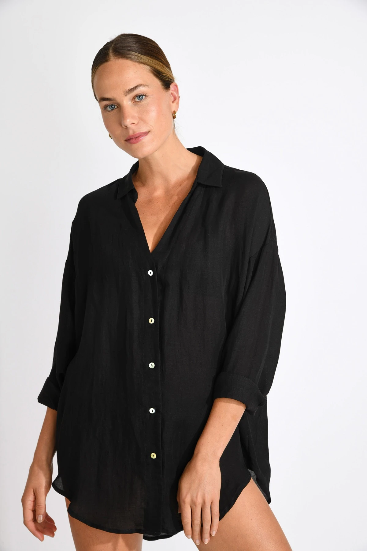 CHEMISE Noir AMANDINE ALAGOA 4 CHEMISE Noir AMANDINE ALAGOA – Image 4