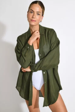 CHEMISE Kaki AMANDINE ALAGOA -Plage Femme 25e amandine alagoa zje97 dev